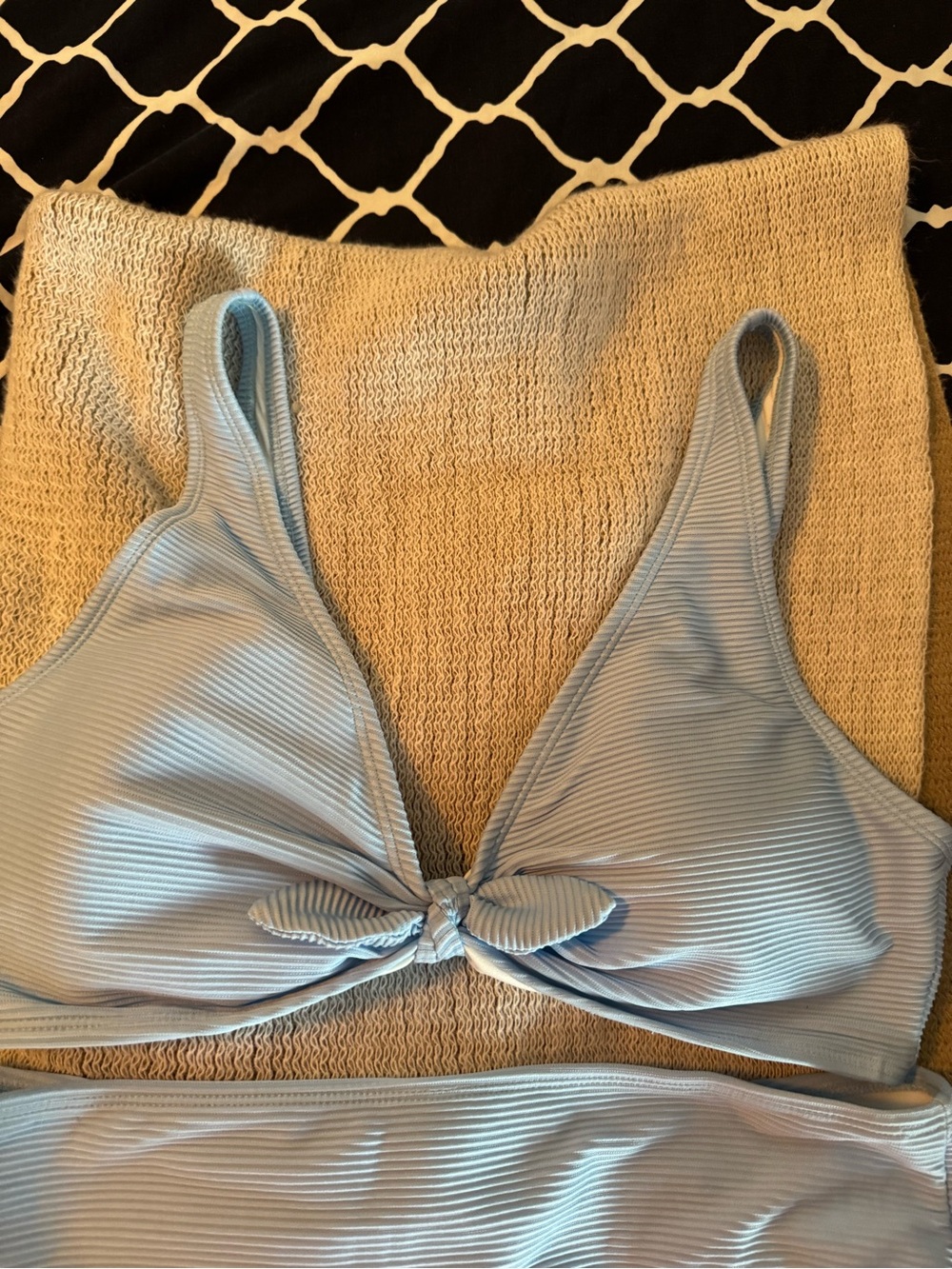 True Craft Light Blue Ribbed Bikini Set - Picture 2 of 5